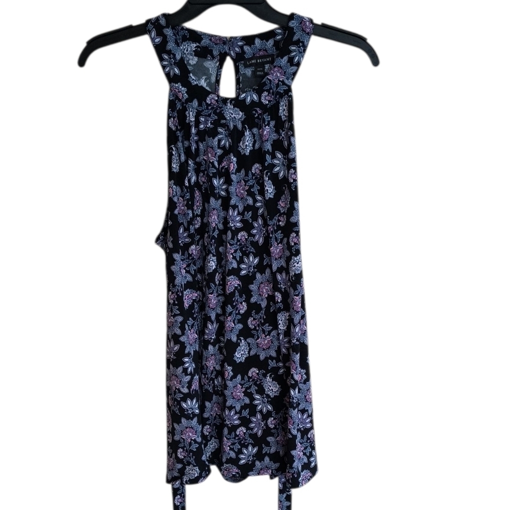 Lane Bryant Plus Size Floral Sleeveless Keyhole Blouse Size 22/24